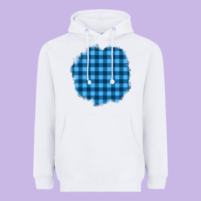 Winter Tartan Patch Heavyweight Hoodie Designed By Bundleandbundleshop