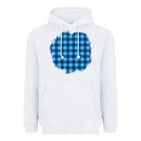 White Winter Tartan Patch Heavyweight Hoodie - BundleAndBundleShop