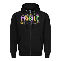 Black mobile mardi gras Zipper Hoodie - MaliasSmallBusiness