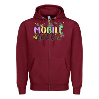 Burgundy mobile mardi gras Zipper Hoodie - MaliasSmallBusiness