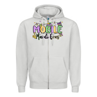 Dove Grey mobile mardi gras Zipper Hoodie - MaliasSmallBusiness