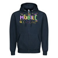 Navy mobile mardi gras Zipper Hoodie - MaliasSmallBusiness