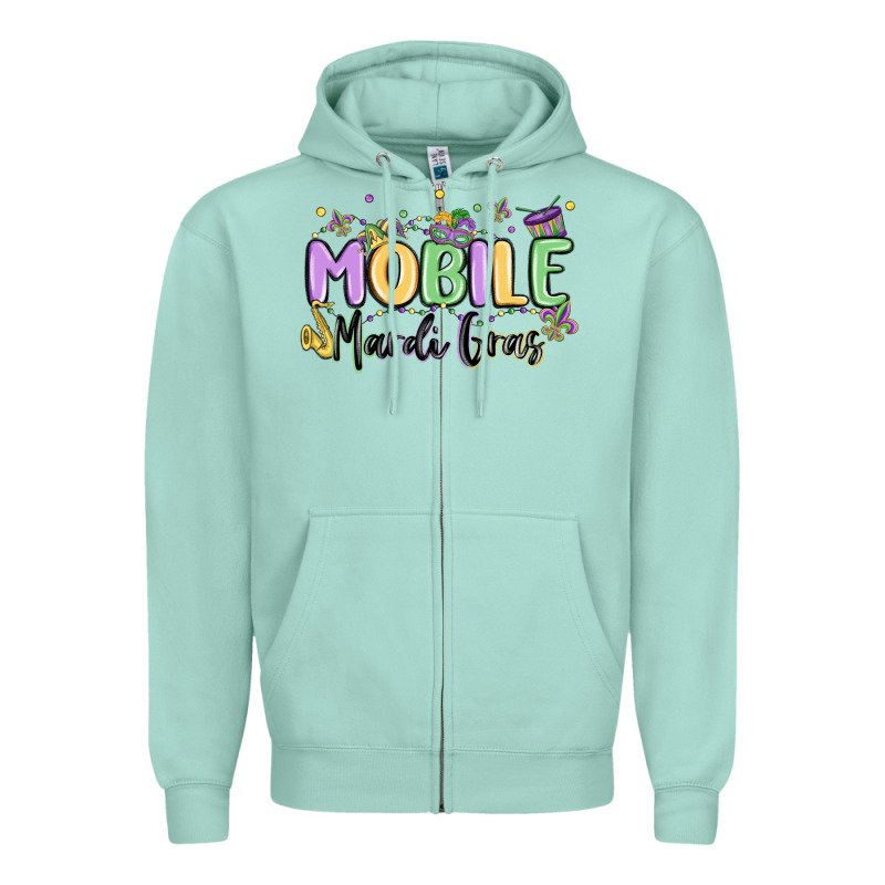 Mobile Mardi Gras Zipper Hoodie by MaliasSmallBusiness | Teevron