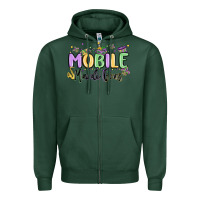 Sports Green mobile mardi gras Zipper Hoodie - MaliasSmallBusiness
