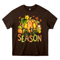 Chocolate Brown Tis' the season Fall Softball Heavy Core Tee - RanaPortraitStore