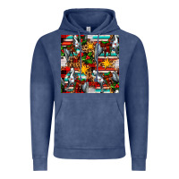 Vintage Denim christmas horse leopard tartan Vintage Hoodie - FaDigitalArtStudio