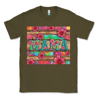 Army Green mama with tie dye and flowers Classic Tee - Artiststas