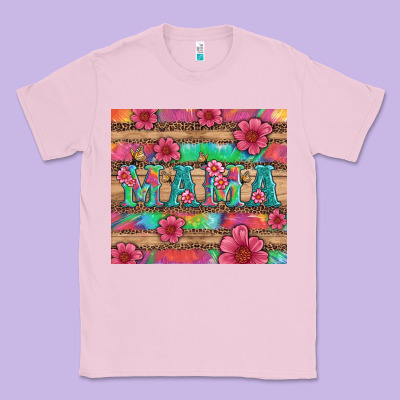 Mama With Tie Dye And Flowers Classic Tee Designed By Artiststas