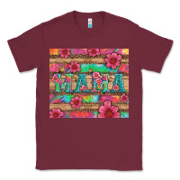 Burgundy mama with tie dye and flowers Classic Tee - Artiststas