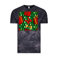 Cloud Black christmas surprise gift box seamless pattern Vintage Tee - BundleAndBundleShop
