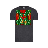 Vintage Black christmas surprise gift box seamless pattern Vintage Tee - BundleAndBundleShop