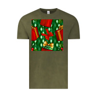 Vintage Olive christmas surprise gift box seamless pattern Vintage Tee - BundleAndBundleShop