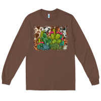 Chestnut watercolor cactus western background Long Sleeve Tee - BarkalooDesign