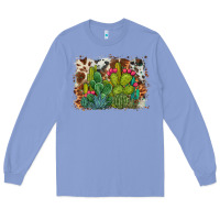 Colony Blue watercolor cactus western background Long Sleeve Tee - BarkalooDesign