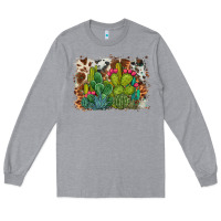 Heather Grey watercolor cactus western background Long Sleeve Tee - BarkalooDesign