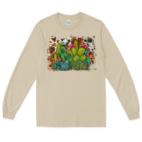 Mushroom watercolor cactus western background Long Sleeve Tee - BarkalooDesign