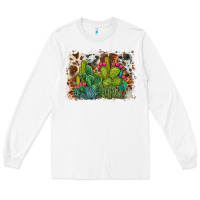 White watercolor cactus western background Long Sleeve Tee - BarkalooDesign