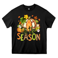 Black Tis' the season Fall American Football Heavy Core Tee - RanaPortraitStore