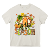 Cream Tis' the season Fall American Football Heavy Core Tee - RanaPortraitStore