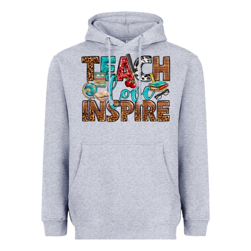 Teach Love Inspire With Leopard Heavyweight Hoodie by BundleAndBundleShop | Teevron