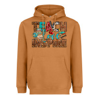 Meerkat Teach Love Inspire With Leopard Heavyweight Hoodie - BundleAndBundleShop