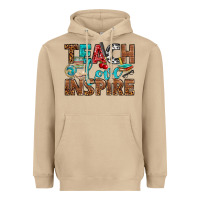 Mushroom Teach Love Inspire With Leopard Heavyweight Hoodie - BundleAndBundleShop
