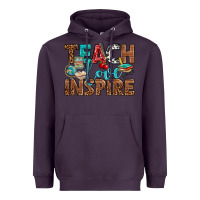 Plum Teach Love Inspire With Leopard Heavyweight Hoodie - BundleAndBundleShop