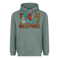 Sage Teach Love Inspire With Leopard Heavyweight Hoodie - BundleAndBundleShop