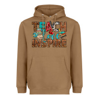 Toasted Coconut Teach Love Inspire With Leopard Heavyweight Hoodie - BundleAndBundleShop