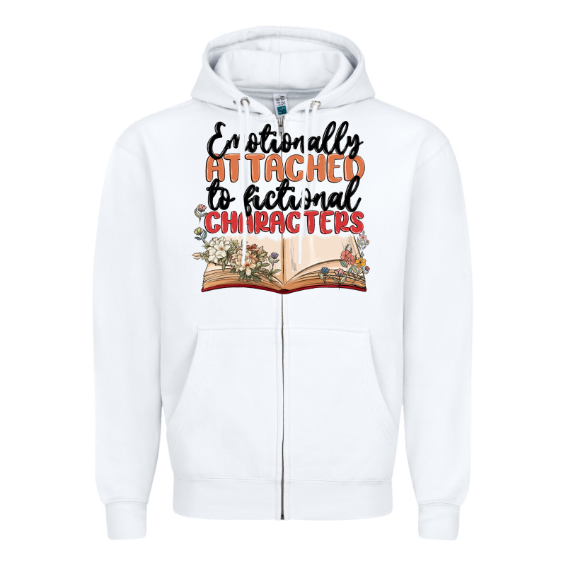 Emotionally Attached To Fictional Characters Zipper Hoodie by MaliasSmallBusiness | Teevron