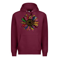 Burgundy Cheetah Christmas Sunflower Premium Hoodie - Bettercallsaul