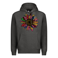 Charcoal Heather Cheetah Christmas Sunflower Premium Hoodie - Bettercallsaul