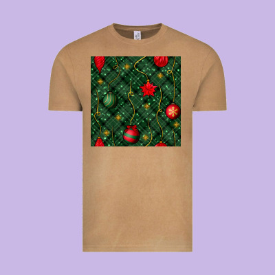 Christmas Ornaments Seamless  Pattern Vintage Tee Designed By Bundleandbundleshop