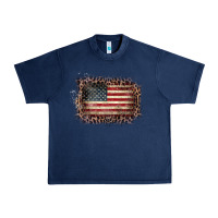 Navy Old Leopard American Flag Frame Urban Heavy Tee - Bettercallsaul