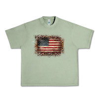 Oil Green Old Leopard American Flag Frame Urban Heavy Tee - Bettercallsaul