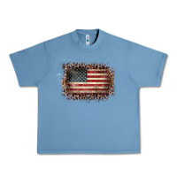 Pebble Blue Old Leopard American Flag Frame Urban Heavy Tee - Bettercallsaul