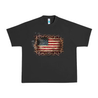 Pigment Black Old Leopard American Flag Frame Urban Heavy Tee - Bettercallsaul