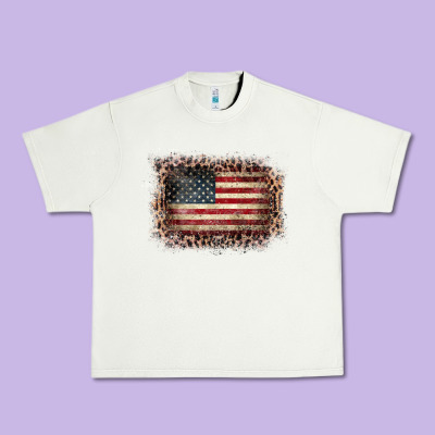 Old Leopard American Flag Frame Urban Heavy Tee Designed By Bettercallsaul