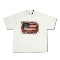 Pistachio Old Leopard American Flag Frame Urban Heavy Tee - Bettercallsaul