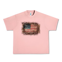 Salmon Old Leopard American Flag Frame Urban Heavy Tee - Bettercallsaul