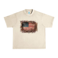Sandshell Old Leopard American Flag Frame Urban Heavy Tee - Bettercallsaul