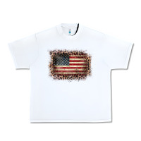 White Old Leopard American Flag Frame Urban Heavy Tee - Bettercallsaul