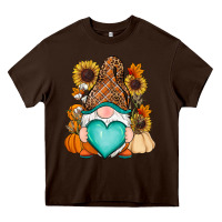 Chocolate Brown Western Fall gnome Heavy Core Tee - RanaPortraitStore