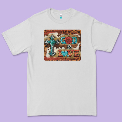 God Is Love Cross Premium Tee Designed By Barkaloodesign