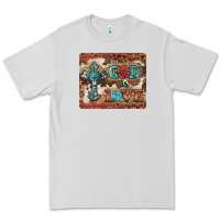 Dove Grey god is love cross Premium Tee - BarkalooDesign