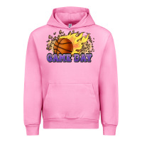Fuchsia Pink game day basketball leopard flames fireball Urban Hoodie - HowdyJamesFarm