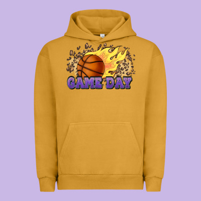 Game Day Basketball Leopard Flames Fireball Urban Hoodie Designed By Howdyjamesfarm