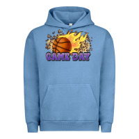 Pigment Pebble Blue game day basketball leopard flames fireball Urban Hoodie - HowdyJamesFarm