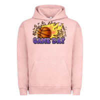Pigment Salmon game day basketball leopard flames fireball Urban Hoodie - HowdyJamesFarm