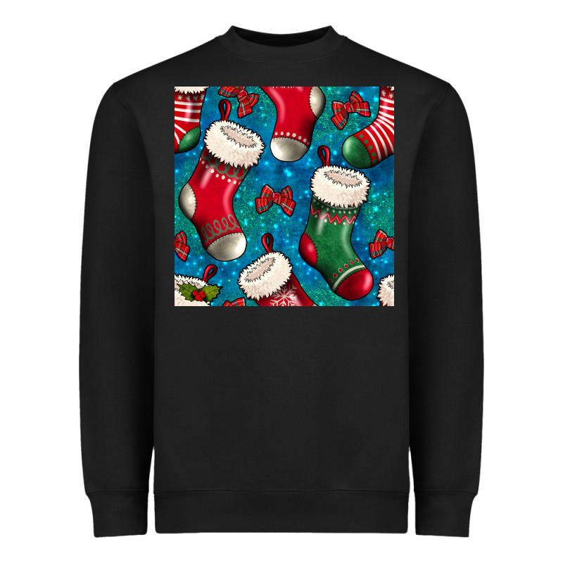 Christmas Socks Seamless Pattern Heavyweight Sweatshirt by BundleAndBundleShop | Teevron
